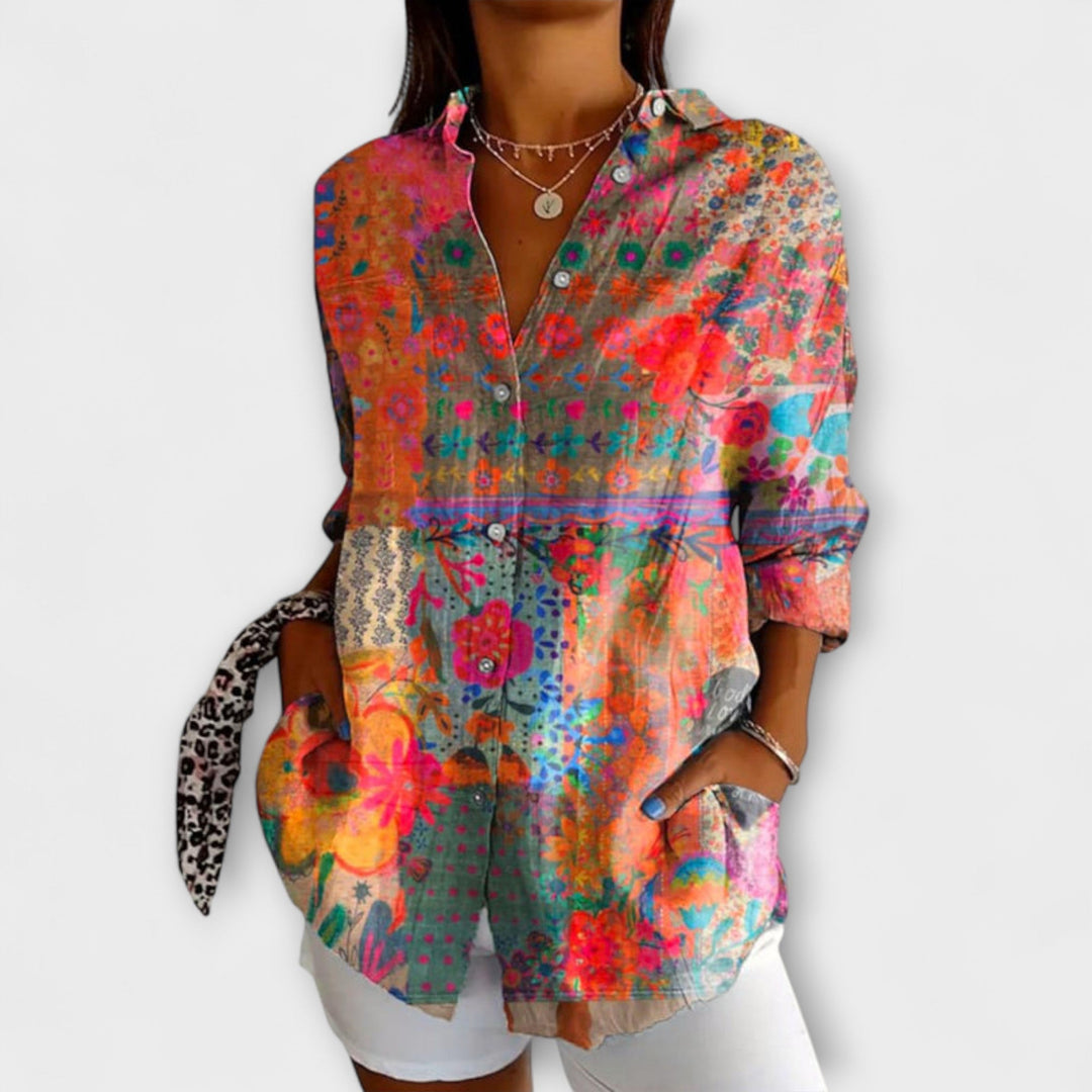 Lila | Floral Button‑Down Blouse