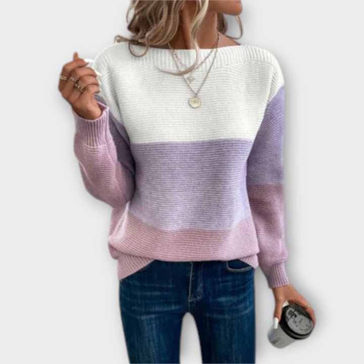 Clara | Elegant Three-Tone Sweater