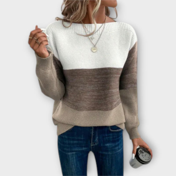 Clara | Elegant Three-Tone Sweater