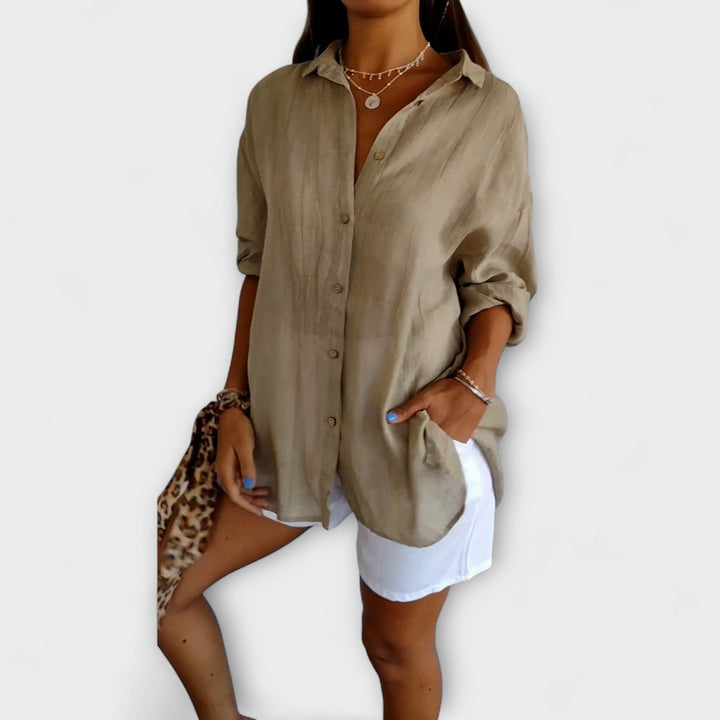 Saskia | Elegant Pleated Blouse