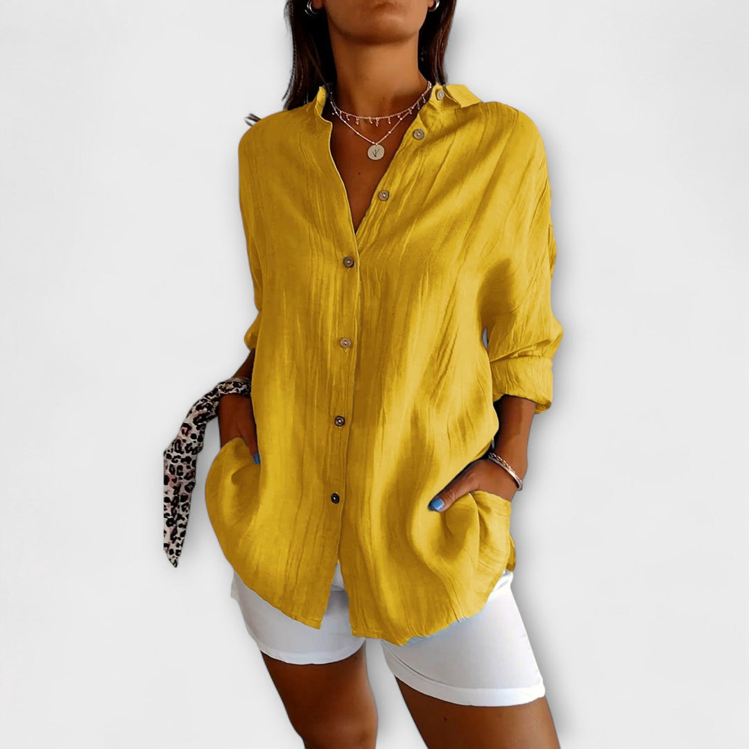 Saskia | Elegant Pleated Blouse