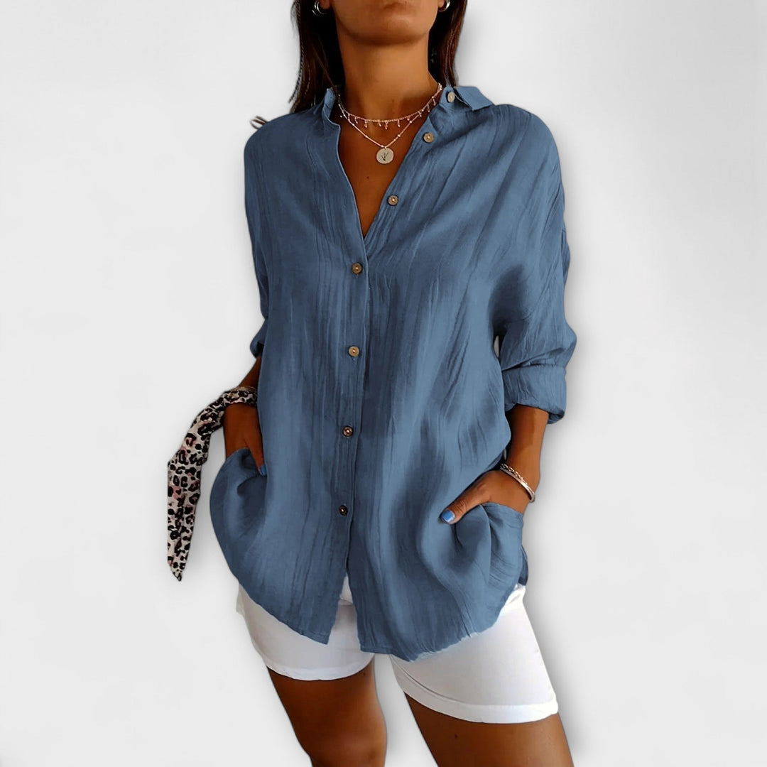 Saskia | Elegant Pleated Blouse