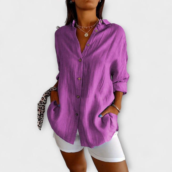 Saskia | Elegant Pleated Blouse