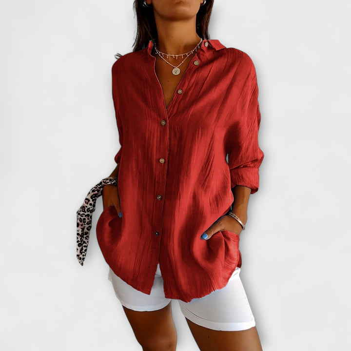 Saskia | Elegant Pleated Blouse