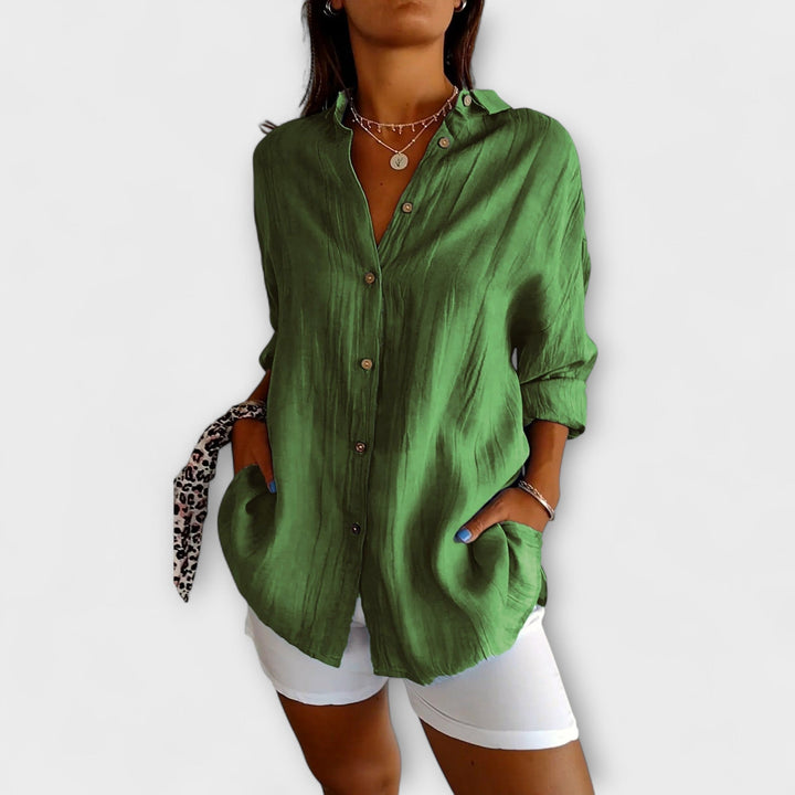 Saskia | Elegant Pleated Blouse