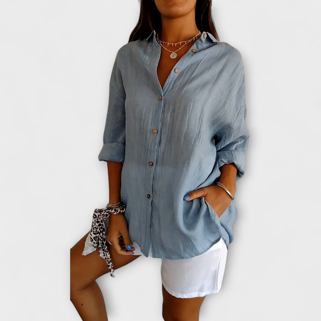 Saskia | Elegant Pleated Blouse