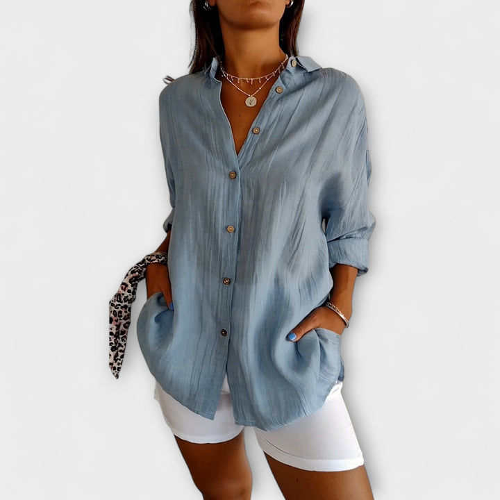 Saskia | Elegant Pleated Blouse