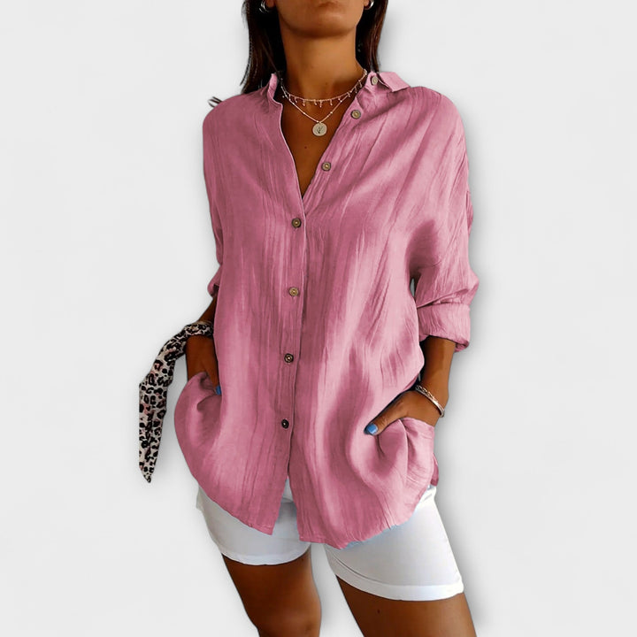 Saskia | Elegant Pleated Blouse