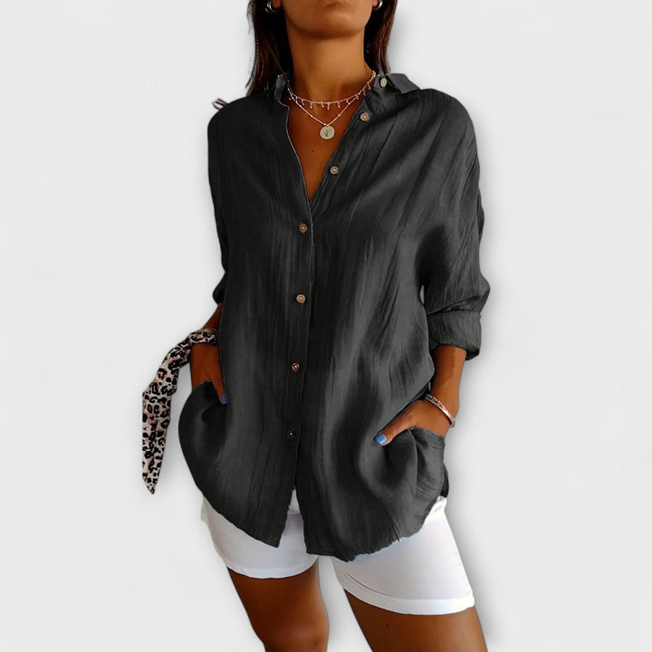 Saskia | Elegant Pleated Blouse