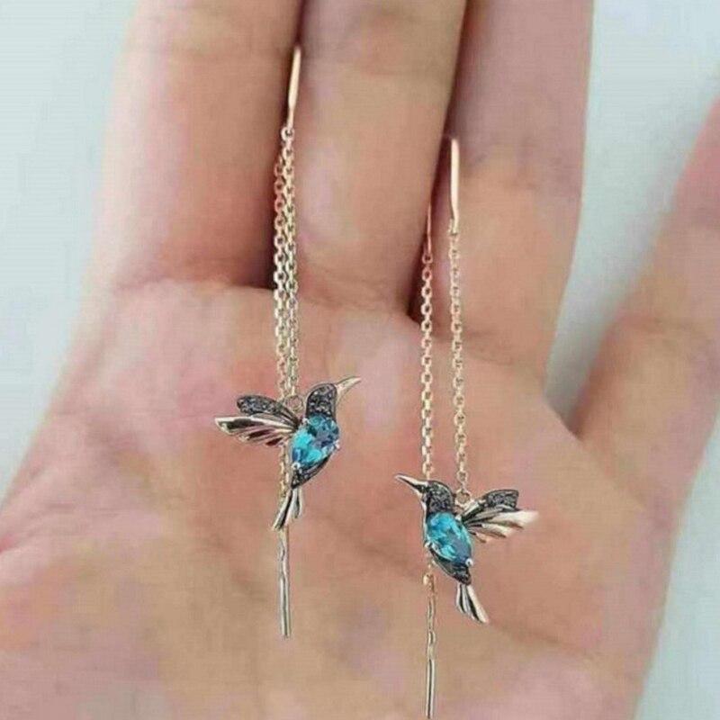 Hummingbird Earrings | Enamel and Zirconia